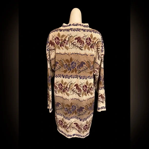 Vintage Bohemian Express Tricot Oversized Long Sleeve Knitted Sweater Dress OS - Picture 4 of 6